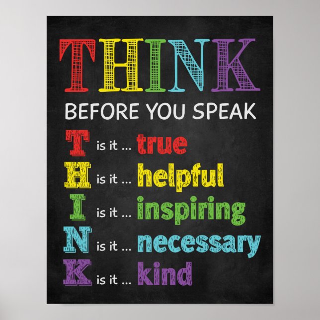 Tänka innan du Poster Classroom Anti Bully (Framsidan)