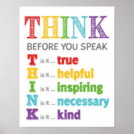 Tänka innan du Poster Classroom Anti Bully