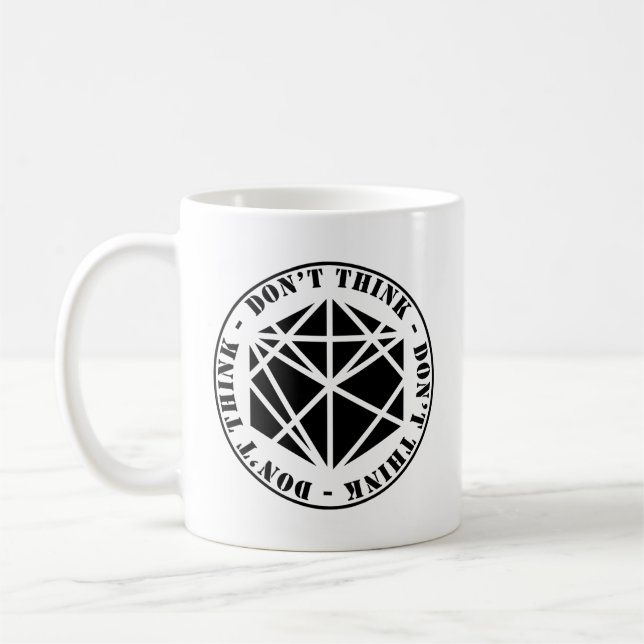 Tänka inte stencil Mugg (Vänster)