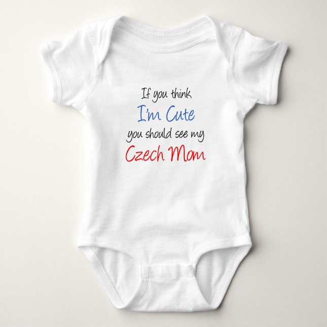 Tänka Jag är Cute Czech Mamma T Shirt (Framsida)