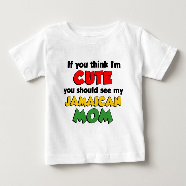 Tänka jag är Cute Jamaican Mamma Tee (Framsida)