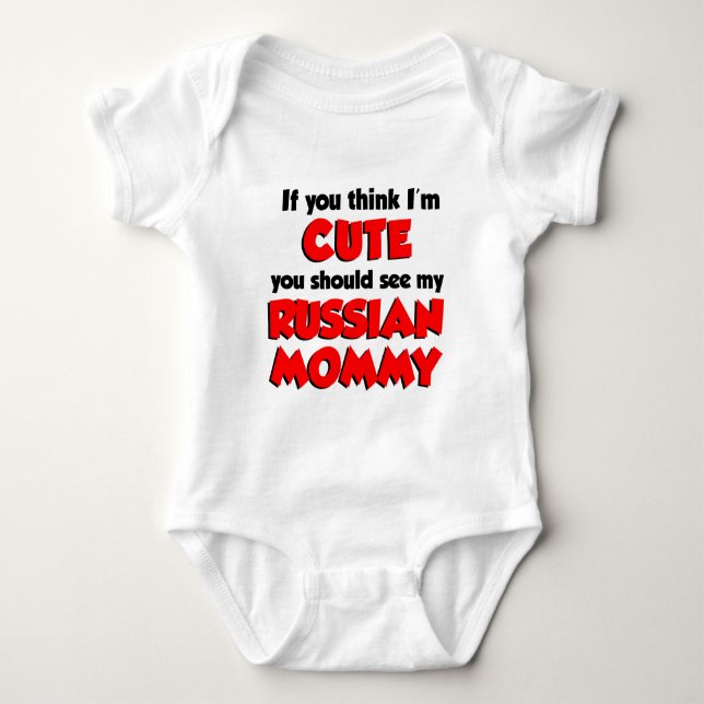 Tänka Jag är Cute Russian Mamma Tee (Framsida)