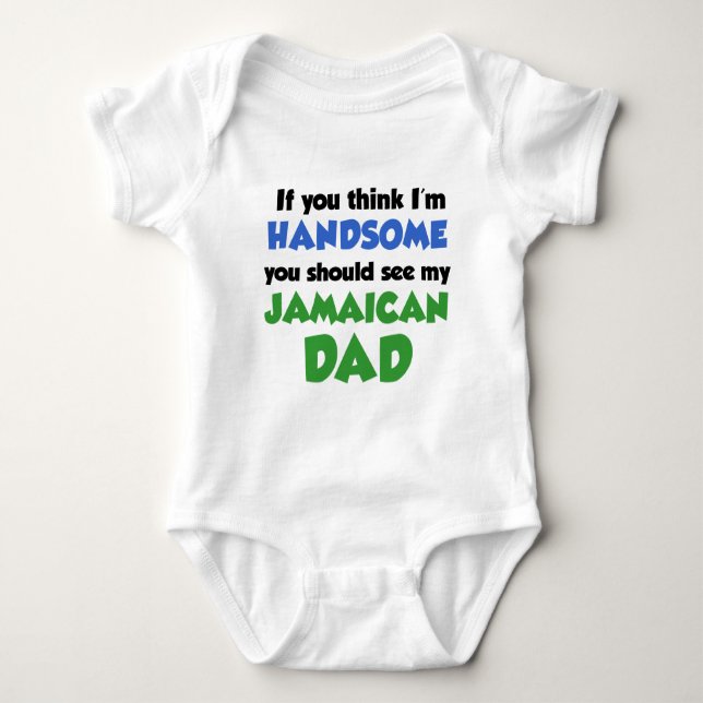 Tänka jag är Handsome Jamaican Pappa T Shirt (Framsida)