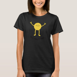Tänka Lycklig BE Lycklig Cute Smila Gult Fa T Shirt