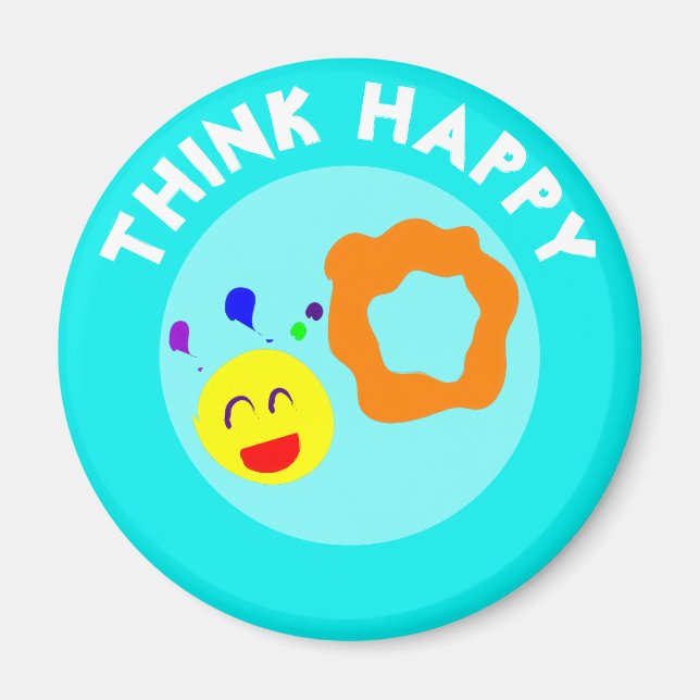 TÄNKA LYCKLIG MAGNET (Framsidan)