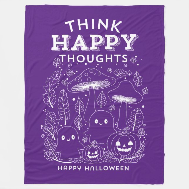 Tänka lycklig tankar Halloween Collection Fleecefilt (Framsidan)