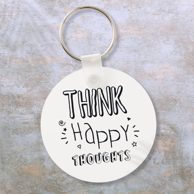 Tänka Lycklig Tankar inspiration Nyckelring (Think Happy Thoughts Positive Inspirational Keychain)