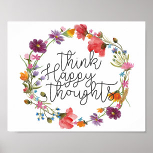 Tänka Lycklig Tankar, inspirationsoffert Poster