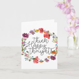 Tänka Lycklig Thoughts, inspirerande citat Kort