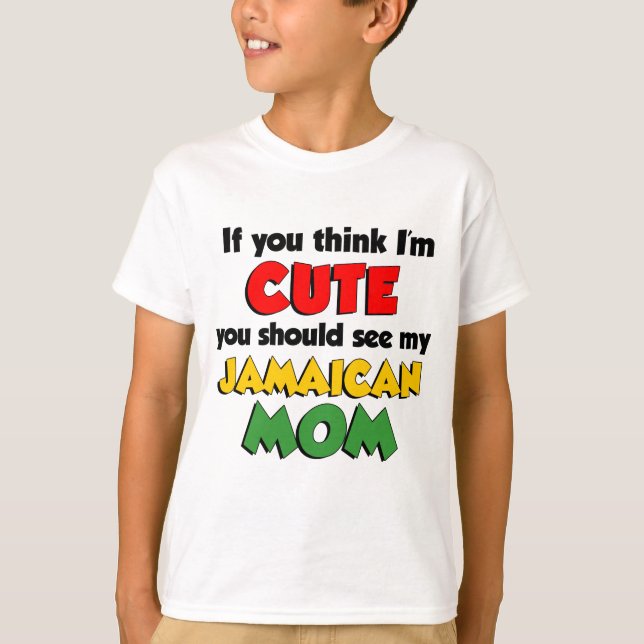 Tänka mig gullig jamaikansk mamma för förmiddag tee shirt (Framsida)