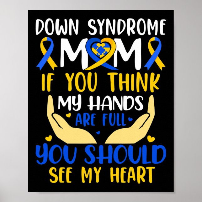 Tänka Mitt Händer är Fullt Down Syndrome Awareness Poster (Framsidan)
