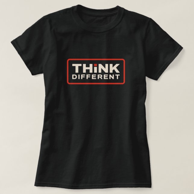 Tänka Olika, motiverade citattecken t-shirts (Design framsida)