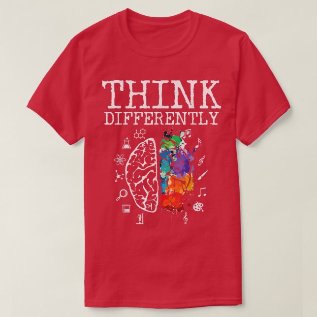 Tänka Olika neurodiversity Embrace ADHD Auti T Shirt (Design framsida)