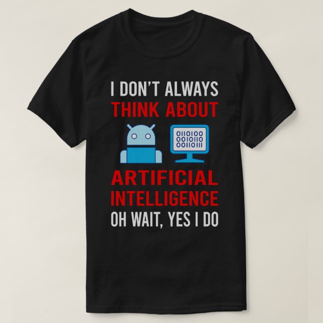 Tänka om artificiell intelligens AI T Shirt (Design framsida)