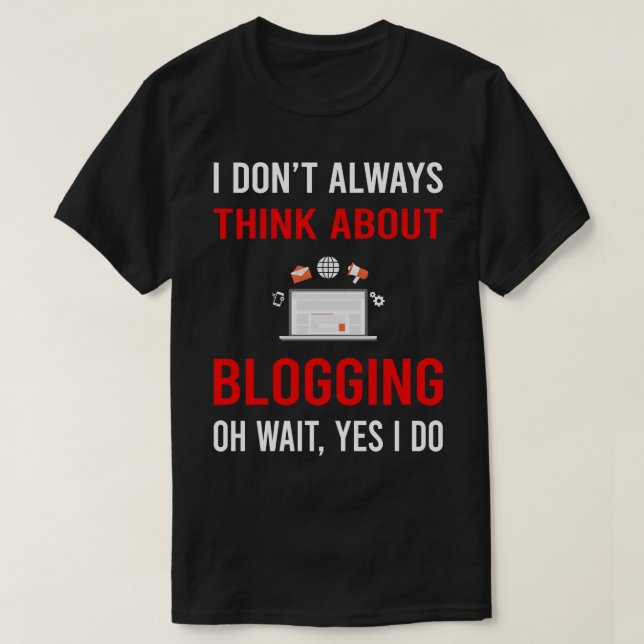 Tänka om Bloggare för Blogg om bloggning T Shirt (Design framsida)