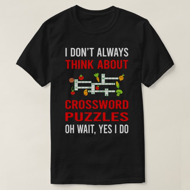 Tänka om Crossword Puzzles T Shirt (Design framsida)
