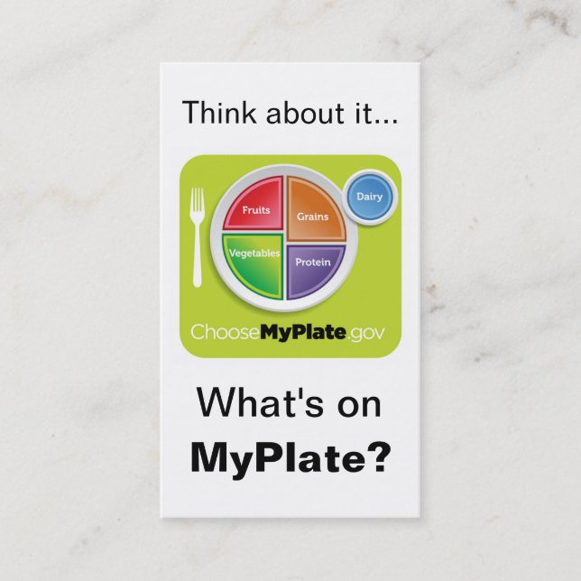 Tänka om den MyPlate bokmärken - vit Visitkort (Framsida)