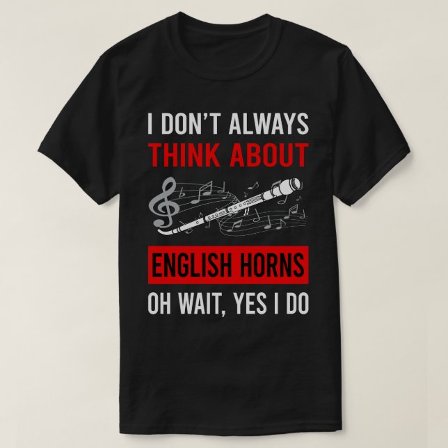 Tänka Om English Horn Cor Anglais T Shirt (Design framsida)