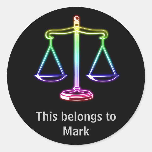 Tänka Om rättvisa - lagdekal Runt Klistermärke (Framsida)