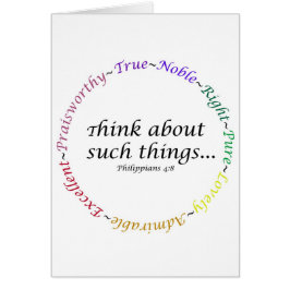 Tänka om sådan saker…, Philippians4:8 Hälsningskort