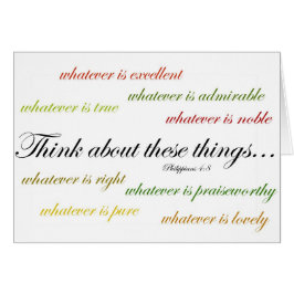 Tänka om sådan saker…, Philippians4:8 Hälsningskort