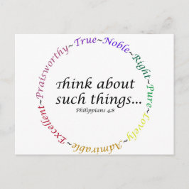 Tänka om sådant sak... Filippinerna 4:8 Vykort
