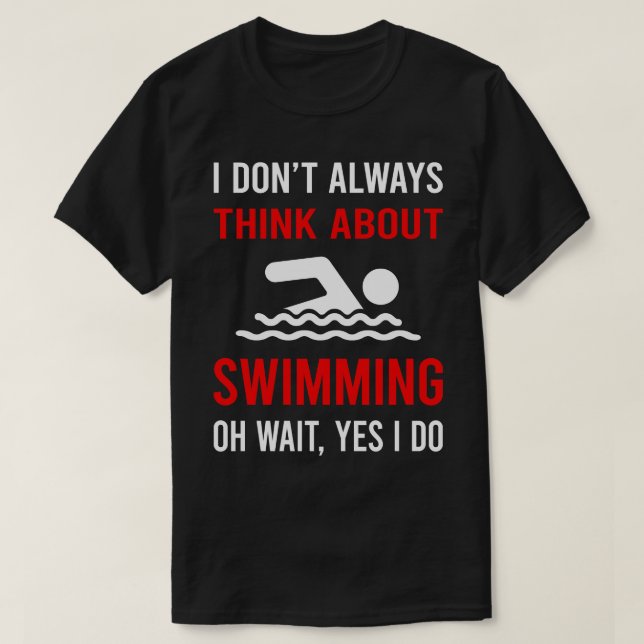 Tänka om Swimming Simma Swimmer T Shirt (Design framsida)