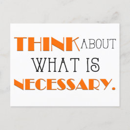 Tänka om vad som är nödvändigt, daglig bekräftelse helg vykort