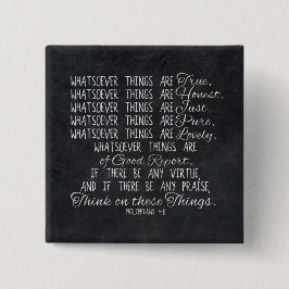 Tänka på dessa Sak kristna bibelskript Knapp