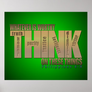 Tänka på dessa saker - Philippians4:8 Poster
