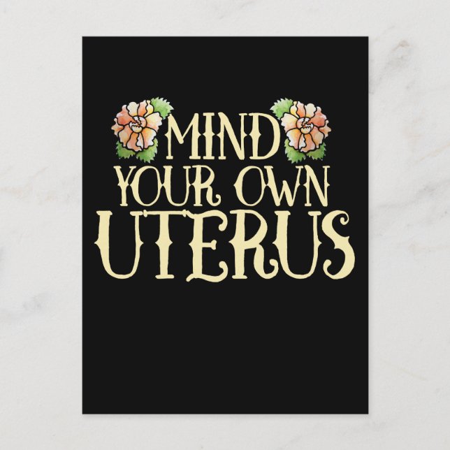tänka på din egen uterus vykort (Framsida)