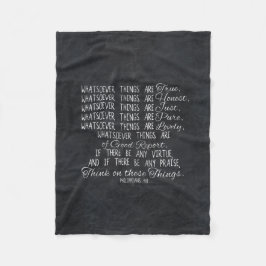 Tänka på kristen bibelScripture för dessa saker Fleecefilt