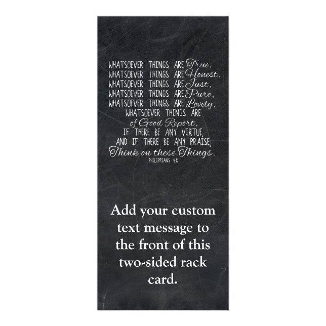 Tänka på kristen bibelScripture för dessa saker Reklamkort (Framsidan)