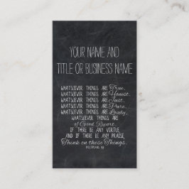 Tänka på kristen bibelScripture för dessa saker Visitkort