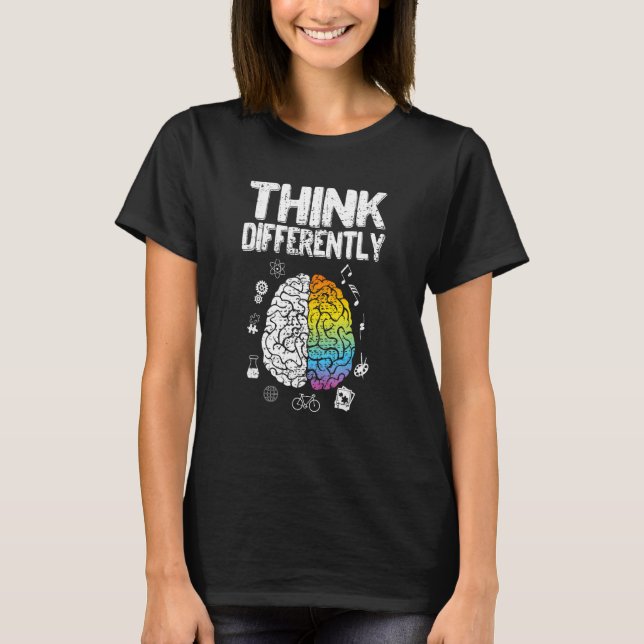Tänka på olika sätt, fantastiska positiva citattec t shirt (Framsida)