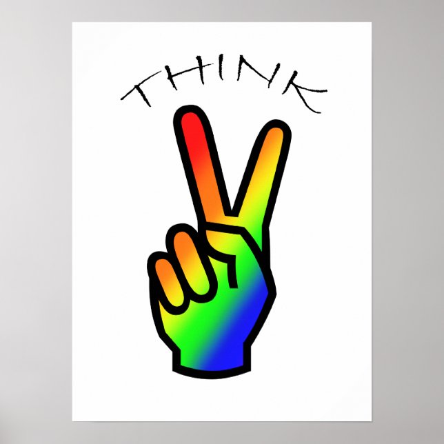 Tänka Peace Rainbow Poster (Framsidan)