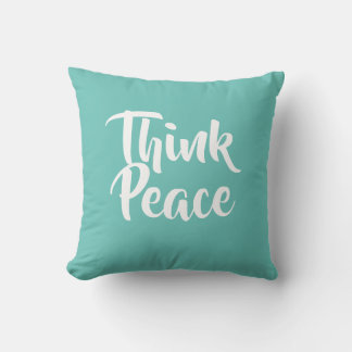 Tänka Peace Teal Dekorativ kudde