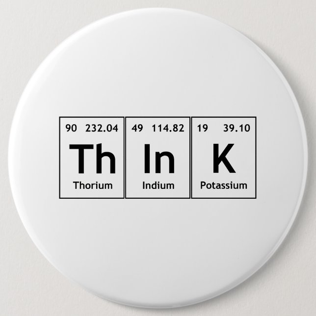 Tänka Periodic Bord Inslag Ord kemi Symbol Knapp (Framsida)