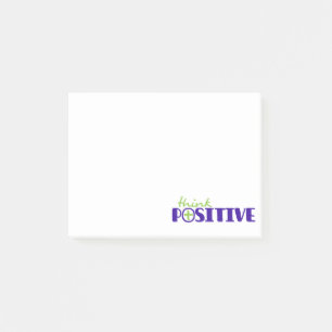 Tänka-positiv-blåa inlägg post-it block