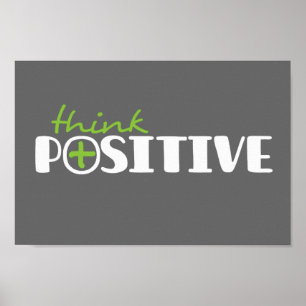 Tänka positiv grafisk kvadrat poster