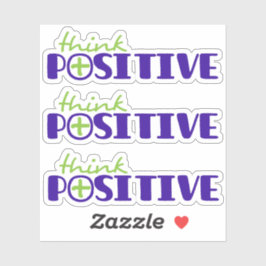 Tänka-positiv grönt blå plus textslogan klistermärken