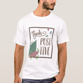 Tänka-positiv motivation, citattfjäder boho t shirt