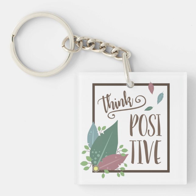 Tänka-positiv motivation fjäder boho (Framsidan)