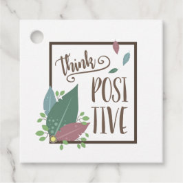 Tänka-positiv motiveringstext ludd boho gåvor etiketter