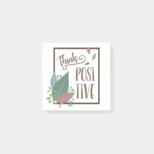 Tänka-positiv motiveringstext ludd boho post-it block