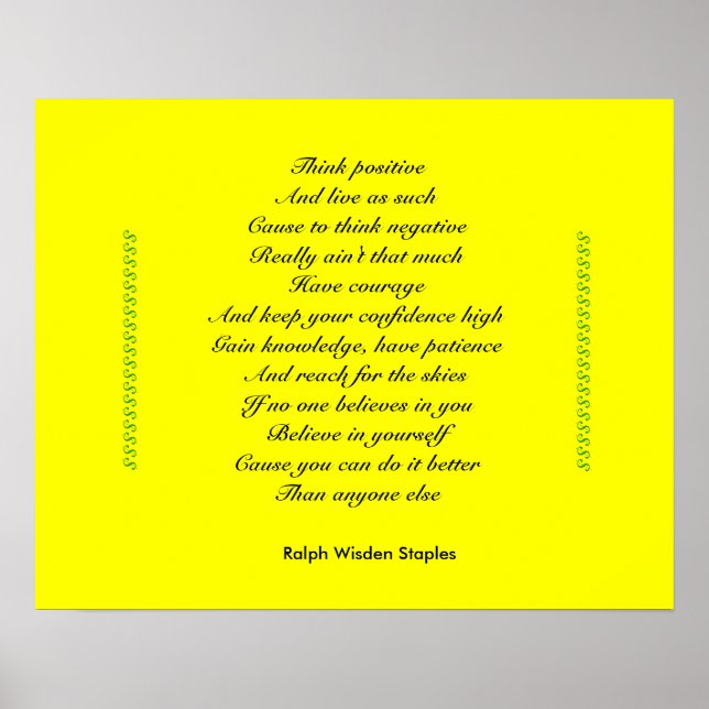 Tänka positiv poster (Framsidan)