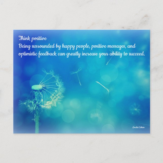 Tänka positiv vykort (Framsida)