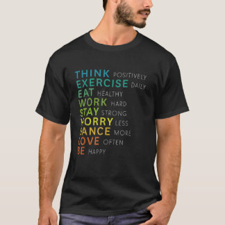 Tänka Positive Affirmation Inspirational Motivatio T Shirt