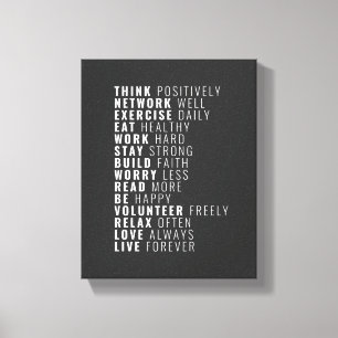 Tänka positivt inspirationsoffert canvastryck