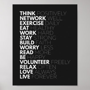 Tänka positivt Motiverande Poster